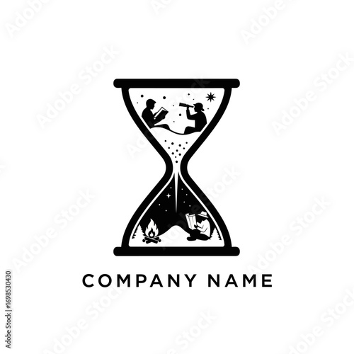 Hourglass Silhouette Illustrating Journey of Discovery and Learning.