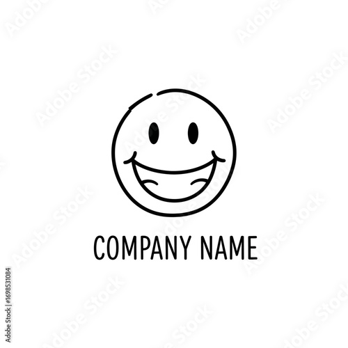Simple Smiley Face Logo Design for a Company, Happy and Positive Brand Identity.
