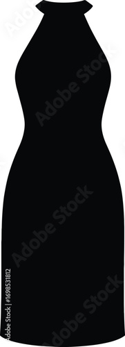 silhouette, halter-neck dress, open shoulders