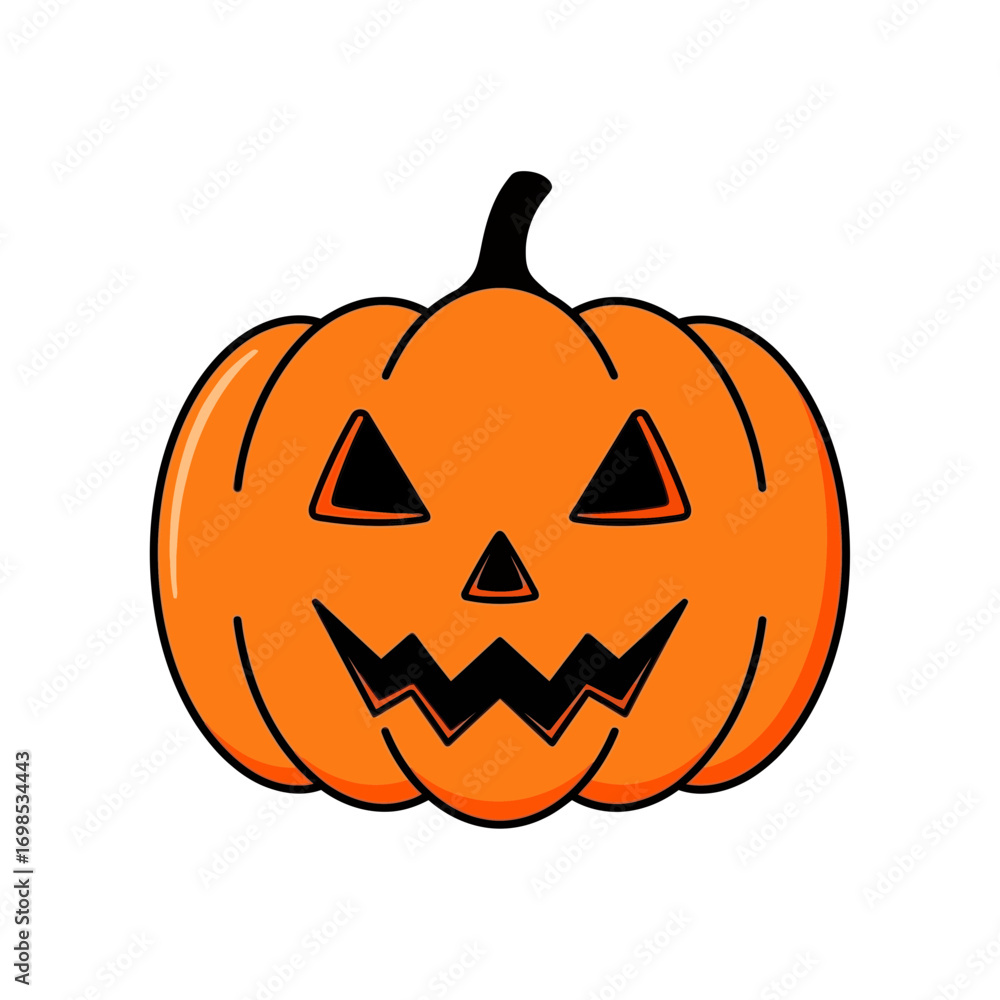 Fototapeta premium Spooky jack-o'-lantern face with glowing eyes and wicked grin, perfect for Halloween celebrations