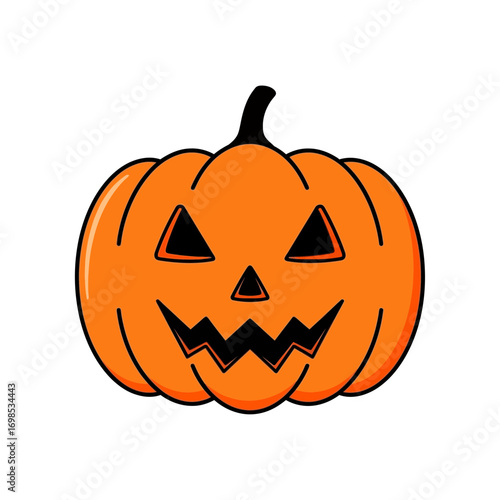 Spooky jack-o'-lantern face with glowing eyes and wicked grin, perfect for Halloween celebrations