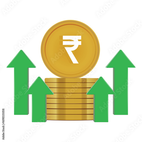 coin,rupee,growth modern flat icon illustration for indian currency investment design vector graphic for asia market