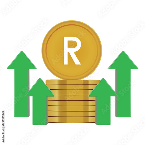 Rand Value Growth Investment Success Financial Gain Rising Economy South African Currency Strength Business Finance