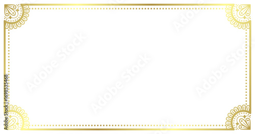 rectangle lotus detailed hinduism ornament frame vector