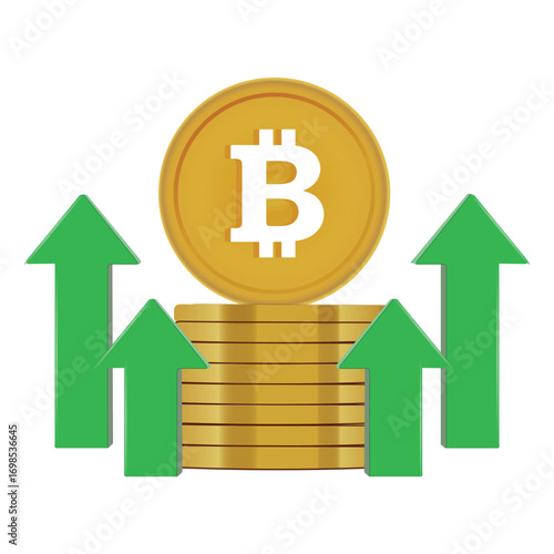 Bitcoin Price Increase Cryptocurrency Growth Vector Bitcoin Investment Growth Digital Currency Financial Gain Bull