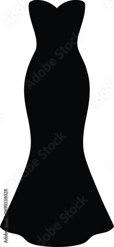 silhouette, mermaid dress, fitted through knees with flared hem