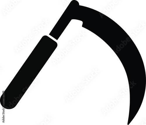 Silhouette of a sickle tool for harvesting agriculture and garden vector illustration