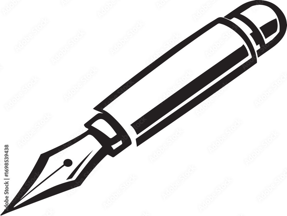 Fototapeta premium Center Punch Tool Icon in Clean Minimal Vector Line Art