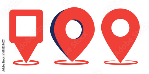 location pointer icon symbol in flat style. Red Location pin icon,