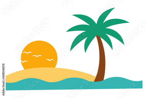 tropical island with palm trees
