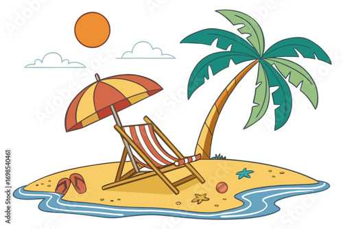 vector illustration of a tropical beach