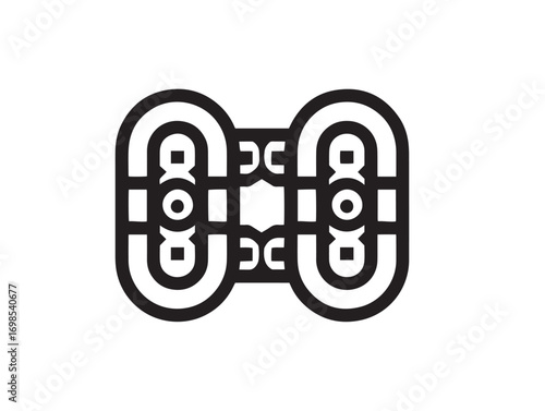 Heavy Duty Chain Block Symbol in Elegant Vector Illustration