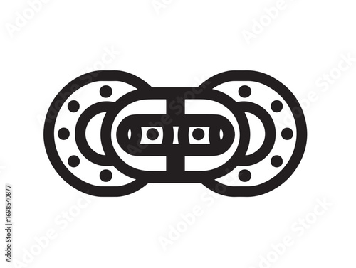 Industrial Chain Block Equipment Icon in Simple Modern Line Artwork