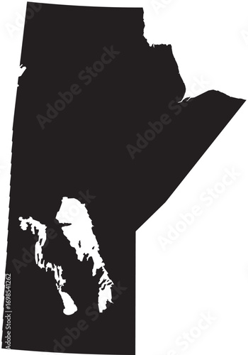 Manitoba Canada Province Map Silhouette High Detail Editable