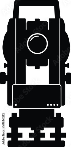 Vector illustration of a surveying theodolite instrument for construction and engineering projects