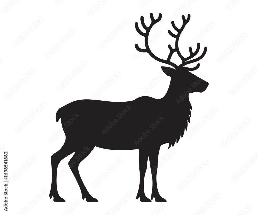 Obraz premium Deer silhouette artwork – vector animal illustration for forest, wildlife, and rustic decorative graphics