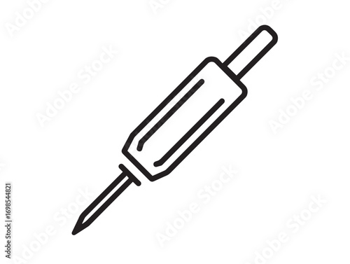 Chisel Tool Icon in Clean Minimal Elegant Vector Line Illustration