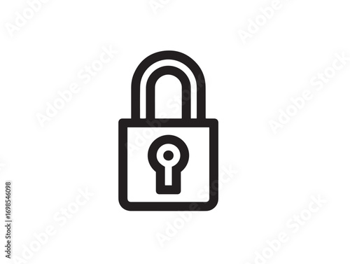 Protective Circuit Breaker Lock Illustration in Simple Stylish Modern Line Design
