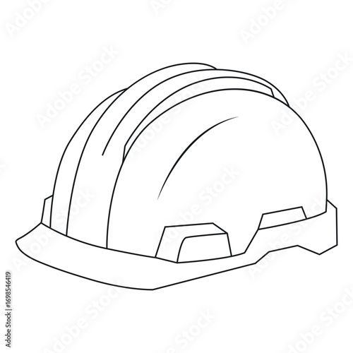 Safety Helmet Outline Illustration