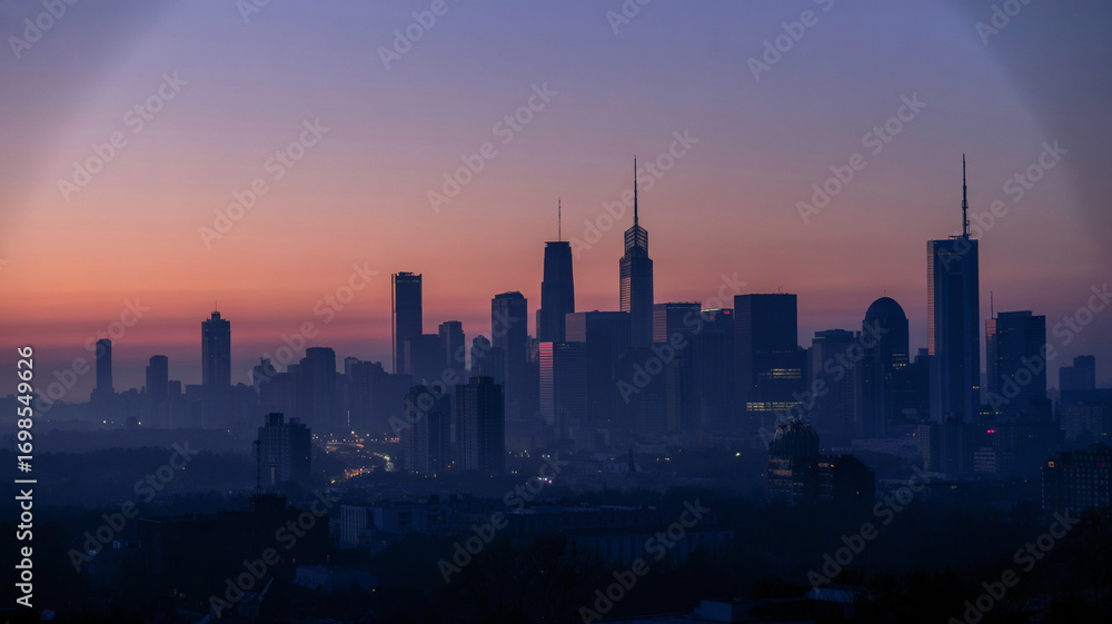 Obraz premium sunset over the city