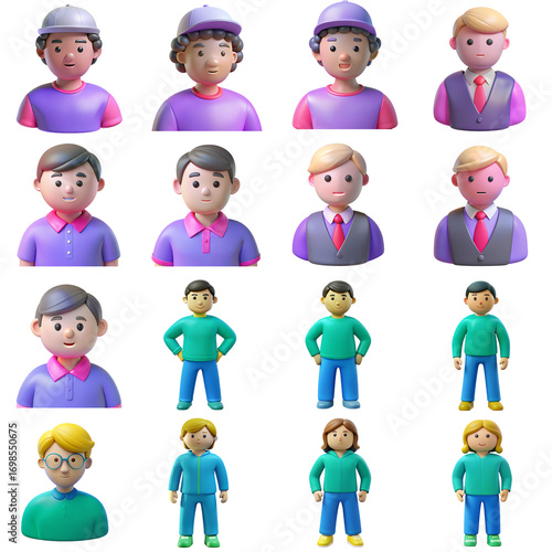 Diverse 3D Human Avatars Collection - Multigenerational & Multicultural Characters - Generative AI