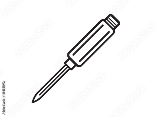 Minimal Cold Chisel Tool Illustration in Simple Black Vector Artwork