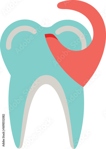 Icon of dental forceps holding a tooth, symbolizing tooth extraction,