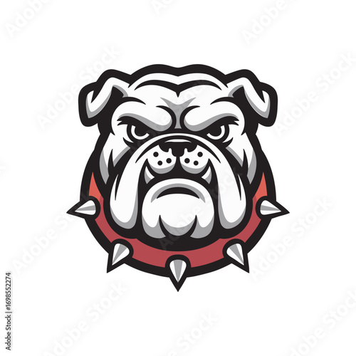 Cartoon angry bulldog head.vector illustration