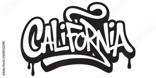 Vector lettering "California" in street graffiti style