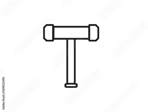 Concrete Test Hammer Icon in Professional Clean Vector Line Art
