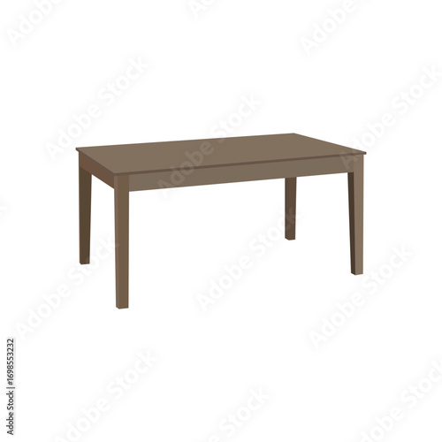 A clean, minimalist illustration of a rectangular dining table.