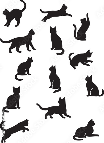 black silhouettes of cats