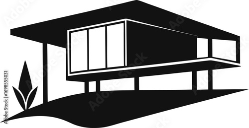Silhouette Elevated Bungalow with Cantilevered Overhang

