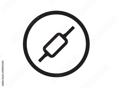 Professional Continuity Tester Device Symbol in Simple Black Vector Line Art