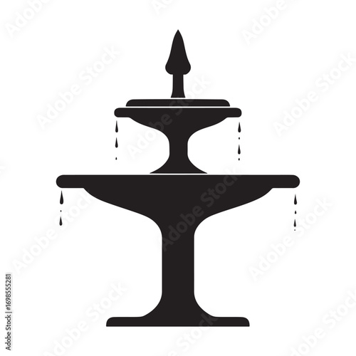Elegant fountain silhouette.