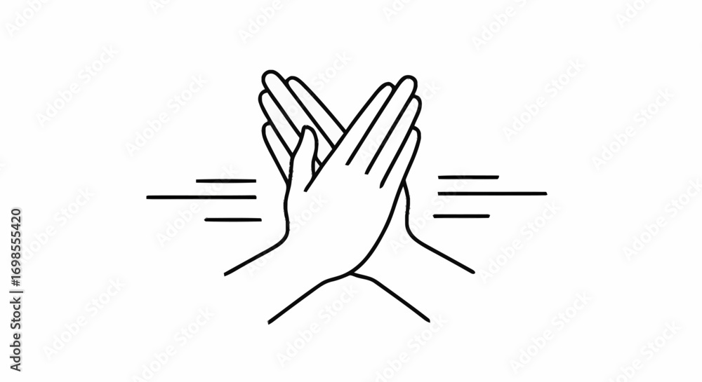 Fototapeta premium Minimalist Hand High Five Illustration for Collaboration, Success, and Celebration in Teamwork and Achievement Graphics and Educational Materials