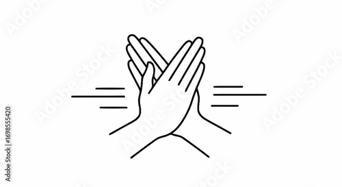 Minimalist Hand High Five Illustration for Collaboration, Success, and Celebration in Teamwork and Achievement Graphics and Educational Materials