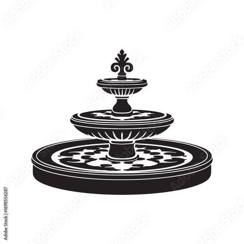 Elegant fountain silhouette.