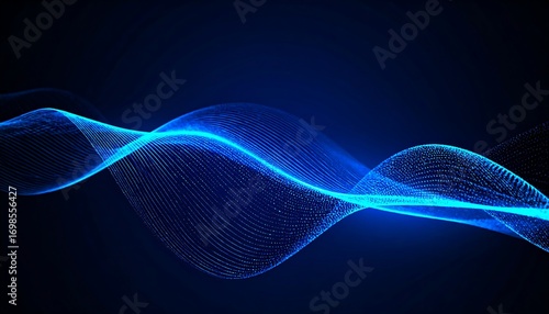 Wallpaper Mural Abstract blue wave pattern on dark background Torontodigital.ca