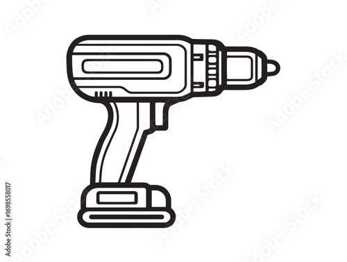 Professional Cordless Impact Wrench Illustration in Clean Vector Art