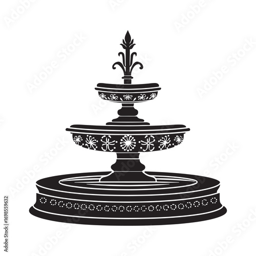 Elegant fountain silhouette.