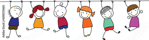 children,play,group modern flat vector illustration for kids activity design vector graphic for education theme