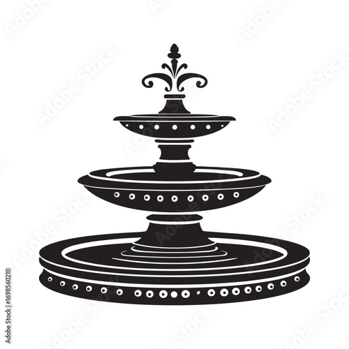 Elegant fountain silhouette.