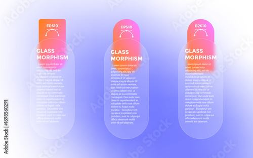 This business graph template features a sleek glass morphing effect ideal for creating visually appealing infographics. Perfect for data presentations and reports.