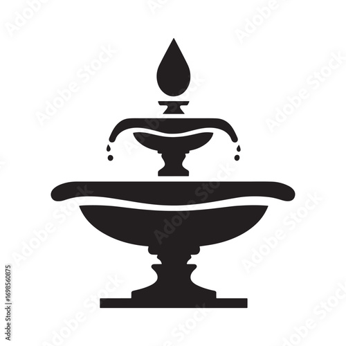 Elegant fountain silhouette.
