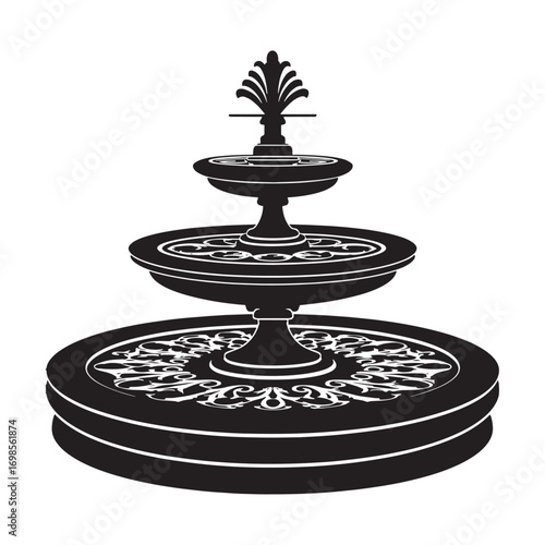 Elegant fountain silhouette.