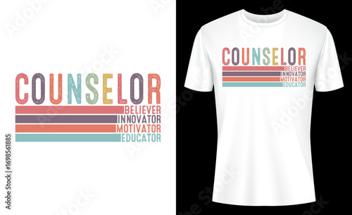 School Counselor Psychologist Guidance Counselor T-shirt Design