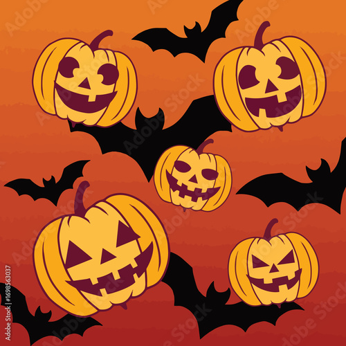 halloween background with pumpkin