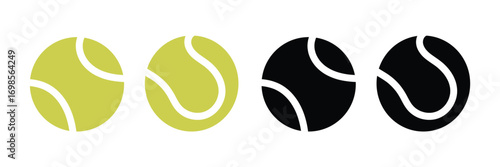 Tennis ball flat icon set vector isolated on white background. tennis ball symbol.