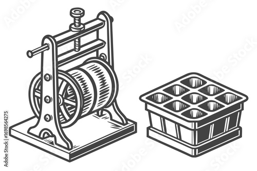Vintage scientific equipment illustration